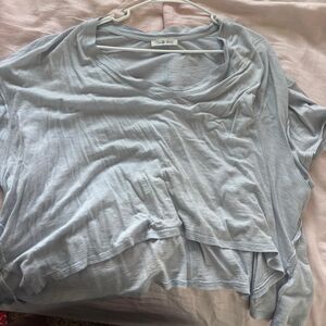 PALMETTO MOON Flowy Loose Soft Medium Women's Baby Blue Crop-Top